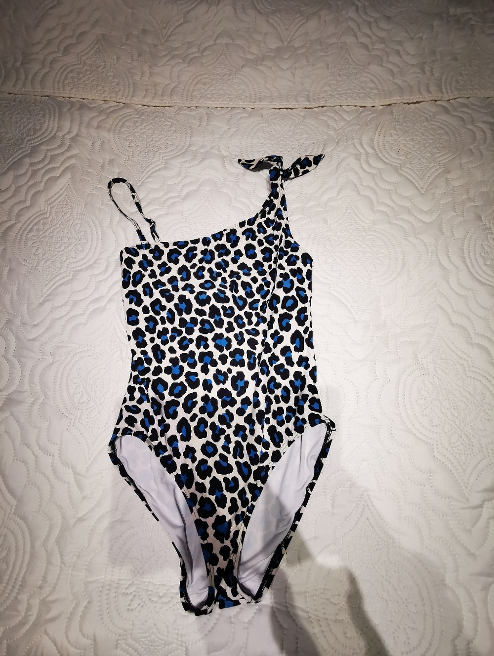 Michael Kors One Shoulder S10 Leopard Print One Piece Bathing Suit - Picture 2 of 8